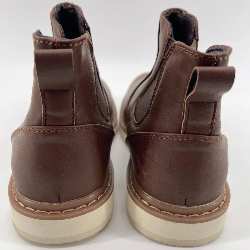 Deer Stags Jameson Jr Boys Brown Faux Leather Chelsea Boots Size 6M‎